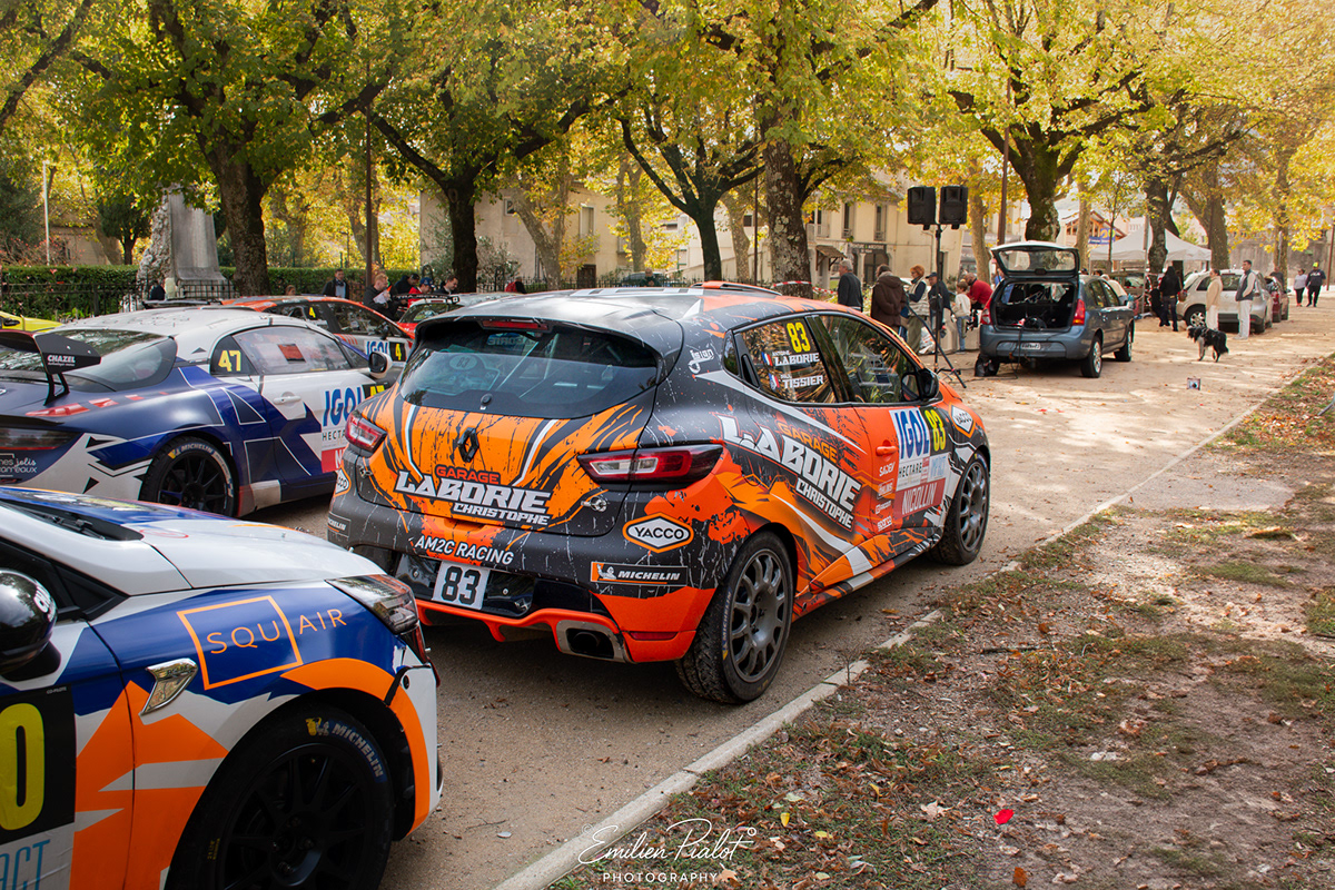 Renault Clio Rally4 orange et noire #83, Garage Laborie