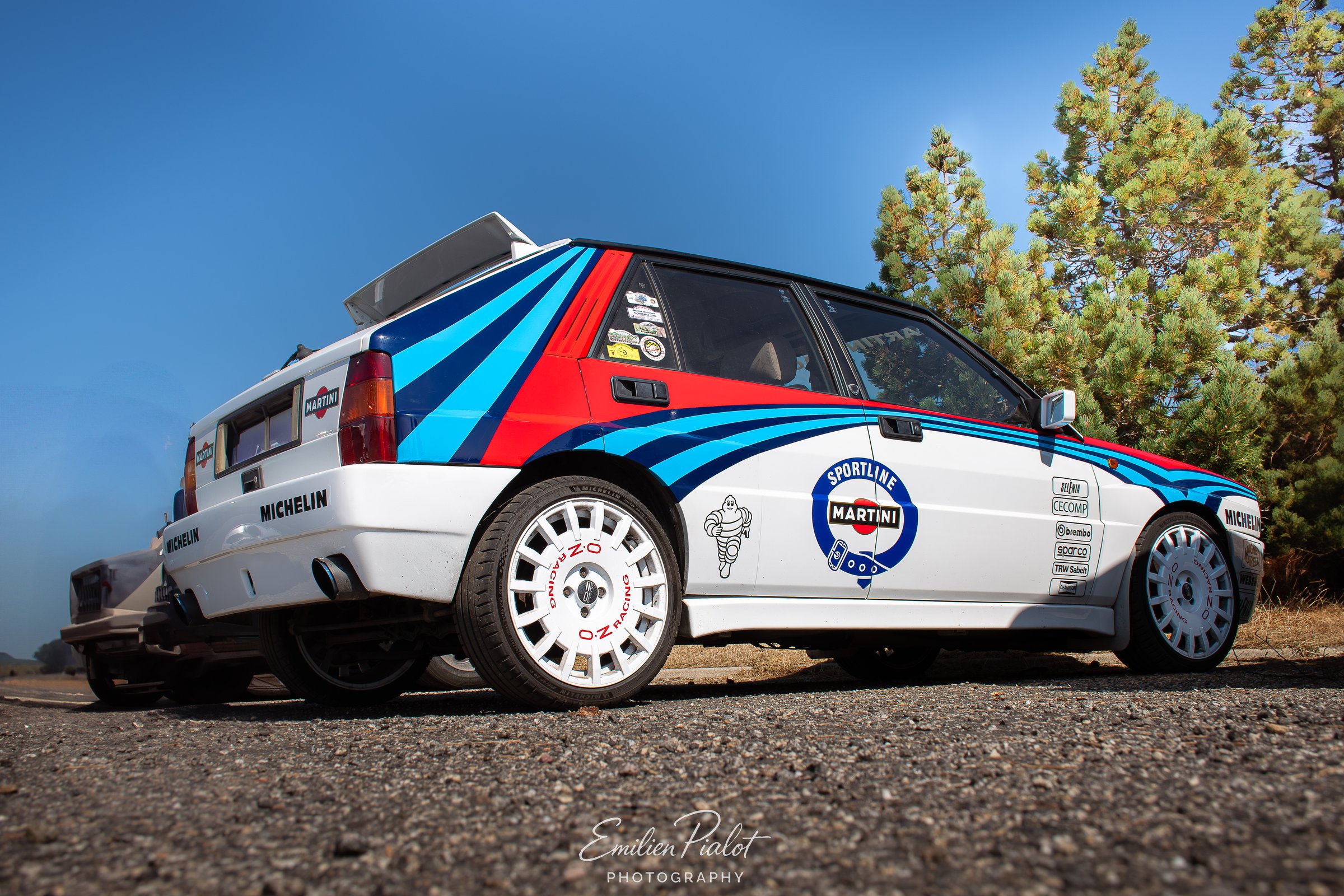 Lancia Delta Integrale, vue de profil, bandes Martini Racing