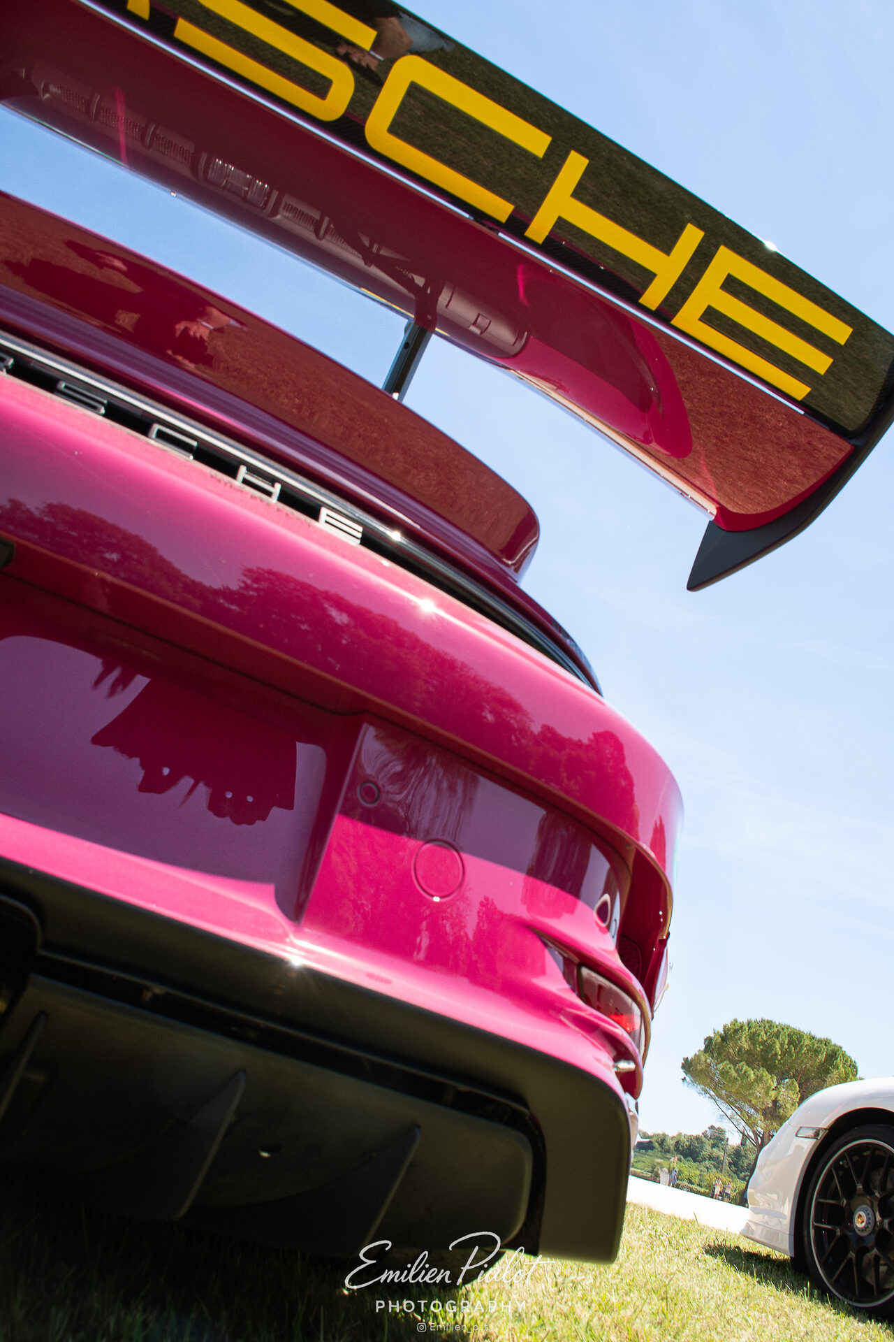 Porsche GT3 RS rose, vue de face